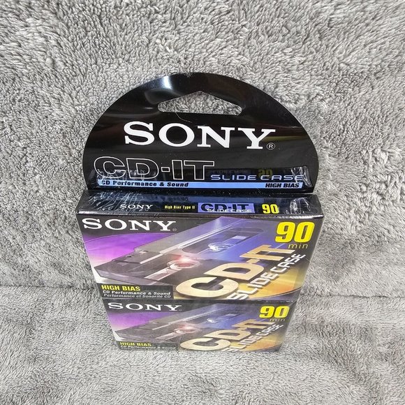Sony 2 pack Cassette Tapes CD-IT Slide Case performance & Sound High Bias 90Min - Picture 1 of 12